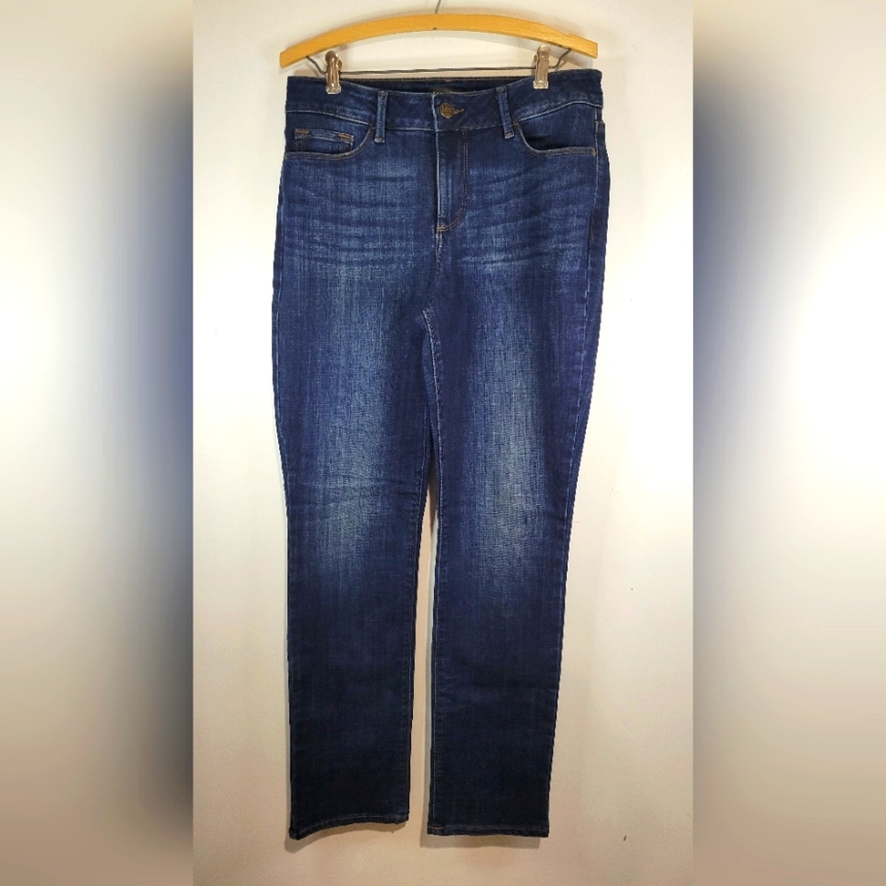 Lee Regular Fit Womens Straight Leg Mid Rise Jeans Medium Wash Blue 12 Long.